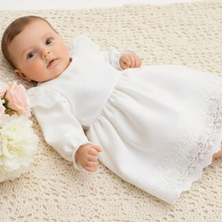 Sukienka do chrztu NOEMI ecru z koronką