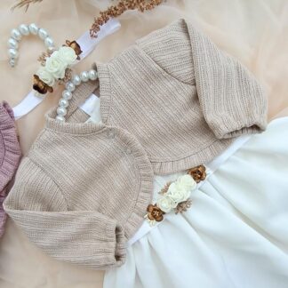 Sweterek ażurowy beż