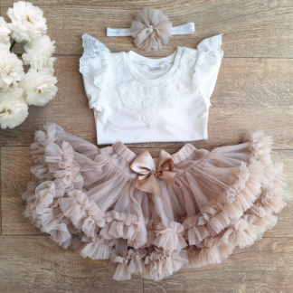 komplet dla dziewczynki cappucino