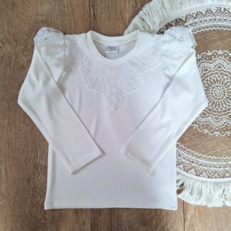 Ecru bluzeczka z koronką