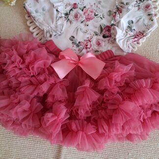 Spódniczka tiulowa szminkowy róż