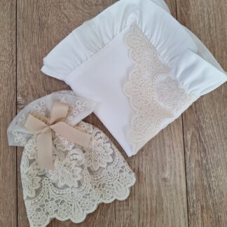 Szatka do chrztu z profitką beżowa