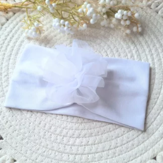 Opaska bawełniana biała, półturban