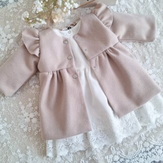 Wiosenno-Jesienny płaszczyk dla dziewczynki beżowy-latte